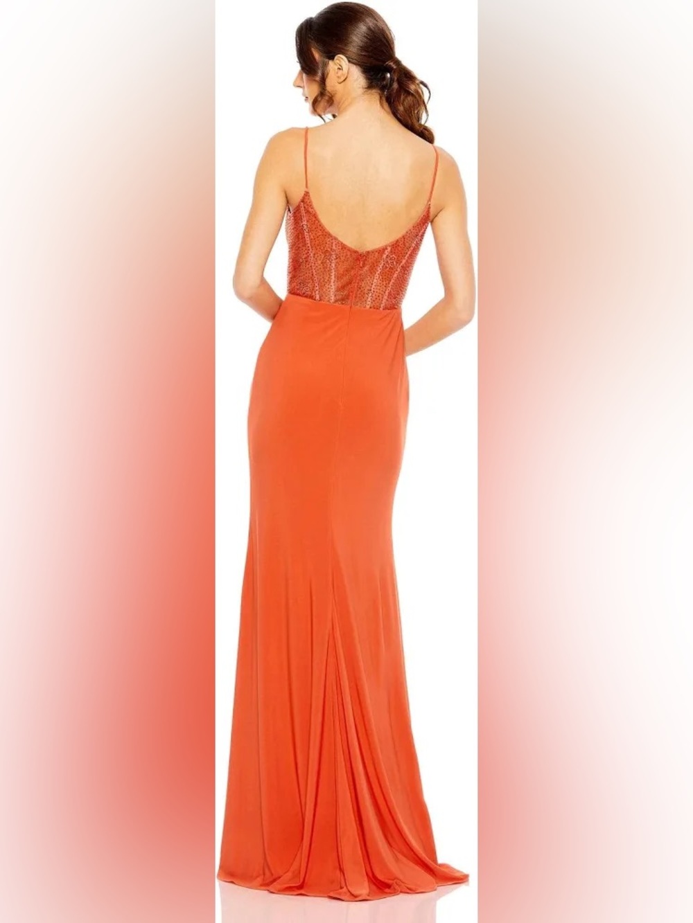 Mac Duggal Sunset Goddess Rhinestone Corset Gown NWT Size 0/4 - Picture 3 of 15